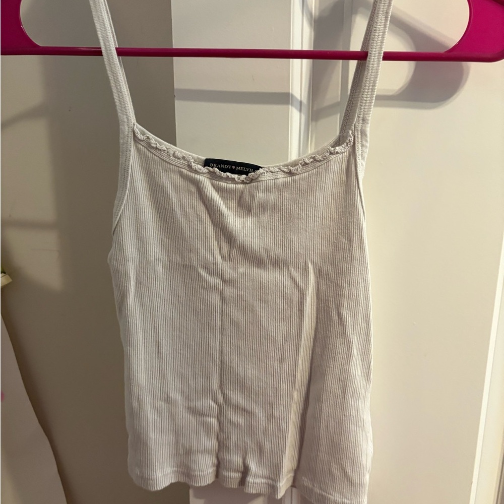 Brandy Melville Cream Ribbed Camisole